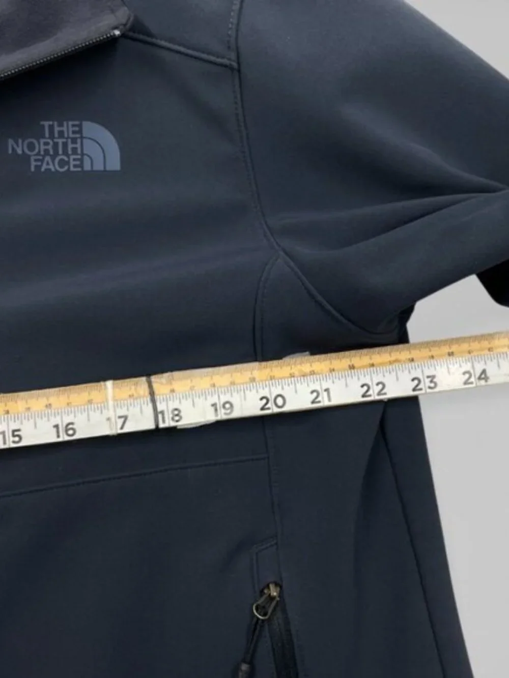 The North Face Windwall Softshell Blue Full Zip Fleece Lined Jacket Men's M